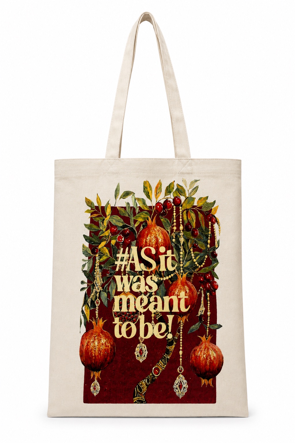 Printed Canvas Tote — Natural